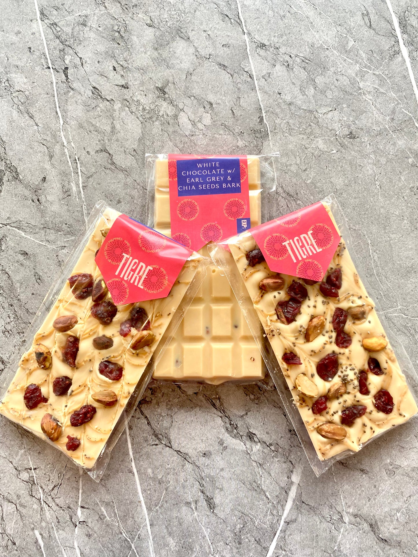 White Chocolate Barks with Earl Grey, Cranberry & Chia Seeds