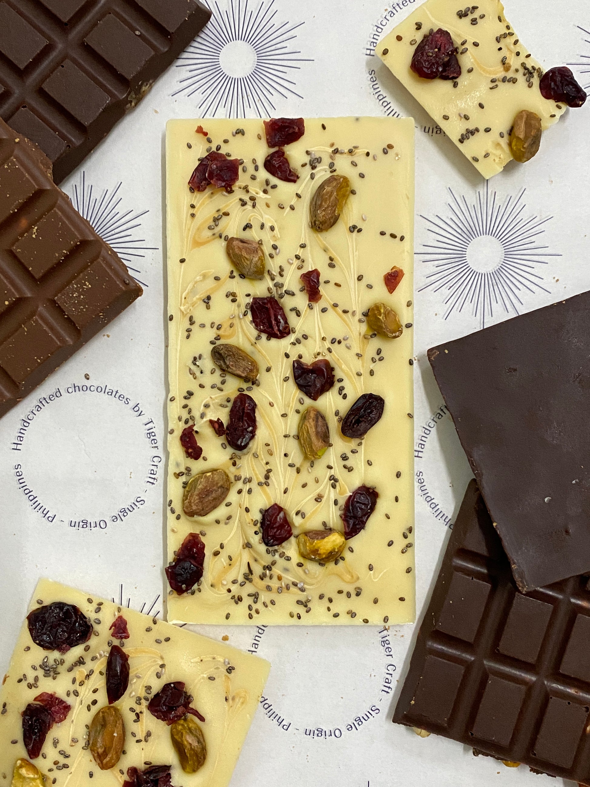 Tigre Y Oliva white chocolate bark back view